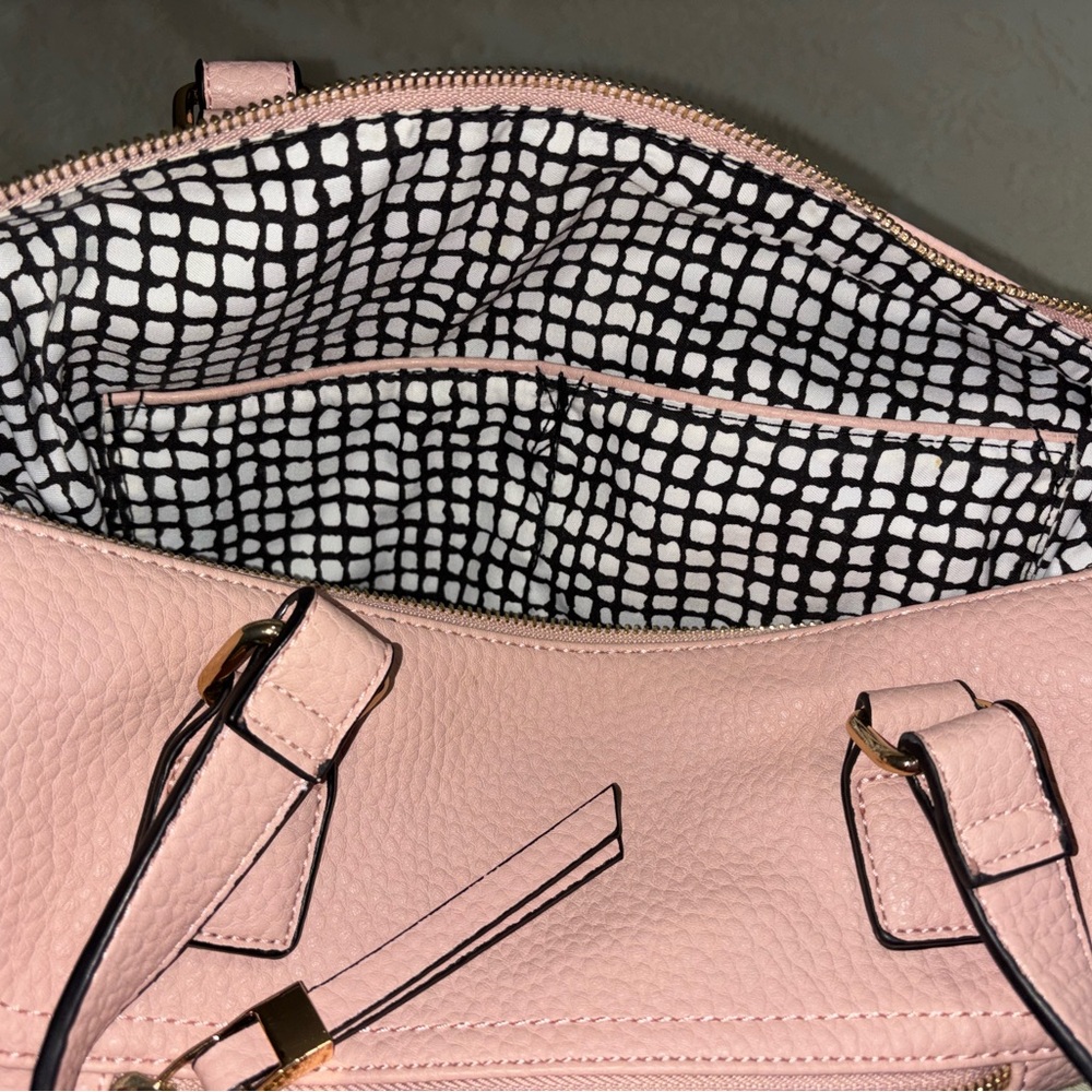 Blush Pink Pebbled Tote Bag Urban Expressions Torrey Purse Satchel Handbag - Picture 10 of 10